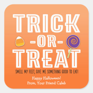 お菓子をくれなきゃイタズラしちゃうぞ!足が臭いってば! ハロウィン ステッカー