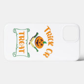 お菓子をくれなきゃイタズラしちゃうよ骸骨 ハロウィンのかぼちゃの顔 Case-Mate iPhoneケース (裏面 (横))