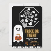 お菓子をくれなきゃイタズラしちゃうよ かわいい子供のためのハロウィンカスタム招待状 招待状 (正面)
