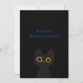 お菓子をくれなきゃイタズラしちゃうよ | かわいい黒猫ハロウィン 招待状 (裏面)
