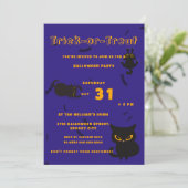 お菓子をくれなきゃイタズラしちゃうよ | かわいい黒猫ハロウィン 招待状 (スタンド正面)