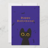 お菓子をくれなきゃイタズラしちゃうよ | かわいい黒猫ハロウィン 招待状 (裏面)