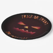 お菓子をくれなきゃイタズラしちゃうよ カボチャ ハロウィンパーティー あなたの名前 ペーパープレート (アングル)