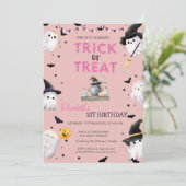 お菓子をくれなきゃイタズラしちゃうよ! ゴースト ハロウィンパーティー 誕生日 招待状 (スタンド正面)