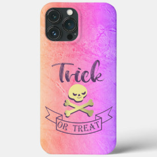 お菓子をくれなきゃイタズラしちゃうよ スカル クロスボーン ハロウィン リボン iPhone 13 PRO MAXケース