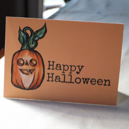 お菓子をくれなきゃイタズラしちゃうよ!ハロウィンのかぼちゃのランタン カード