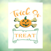 お菓子をくれなきゃイタズラしちゃうよ ハロウィンのかぼちゃの十字骨 ウィンドウサイン (シート3)