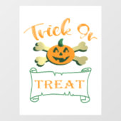 お菓子をくれなきゃイタズラしちゃうよ ハロウィンのかぼちゃの十字骨 ウィンドウサイン (シート)
