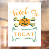お菓子をくれなきゃイタズラしちゃうよ ハロウィンのかぼちゃの十字骨 ウィンドウサイン (シート2)