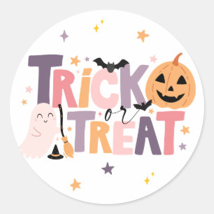 お菓子をくれなきゃイタズラしちゃうよ ハロウィンステッカー お菓子の袋に ラウンドシール