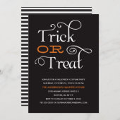 お菓子をくれなきゃイタズラしちゃうよ！ハロウィンパーティーのご招待 招待状 (正面/裏面)