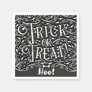 お菓子をくれなきゃイタズラしちゃうよ ヴィンテージ チョークボーン ハロウィンパーティー スタンダードカクテルナプキン