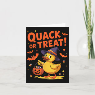 お菓子をくれなきゃイタズラしちゃうよ 面白いゴム製アヒル ハロウィーン カード