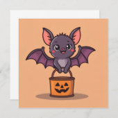 お菓子をくれなきゃイタズラしちゃうバット 招待状 (正面/裏面)