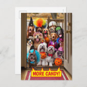 お菓子をくれなきゃイタズラしちゃうワンコたち インビテーションポストカード (正面/裏面)