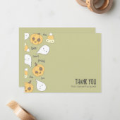 お菓子をくれなきゃイタズラしちゃう！ | フラット サンクス ノートカード (正面/裏面インサイチュ)