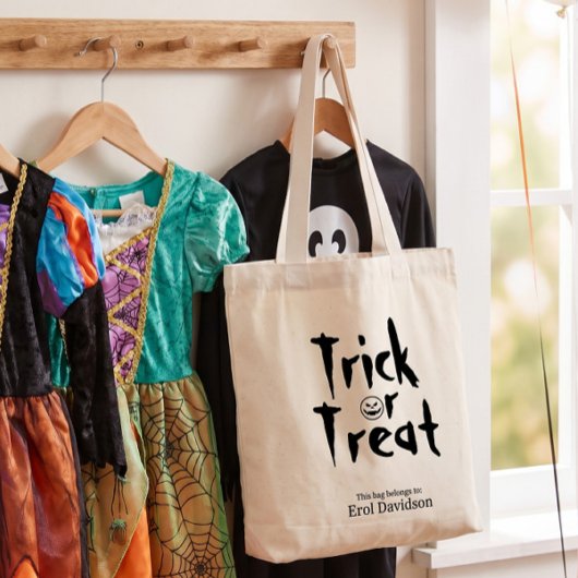 お菓子をくれな～い ハロウィンのお菓子入れ 名前入り トートバッグ