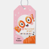お菓子をどうぞ！ハロウィンのかわいいおばけのお土産 ギフトタグ (正面)