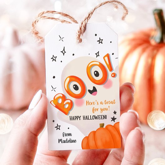 お菓子をどうぞ！ハロウィン かわいいおばけのおすそわけ ギフトタグ