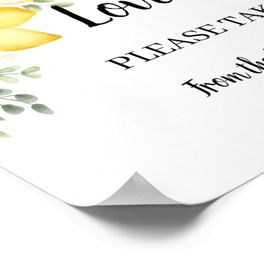 お菓子をどうぞ ブライダルシャワー ウェディング レモン&ローズ ポスター (角)