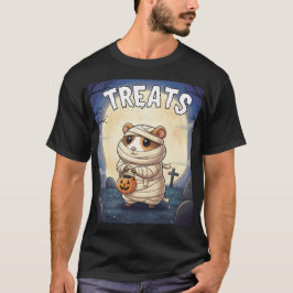 お菓子をどうぞ – ミイラのモルモット ハロウィン TinyFur Tシャツ