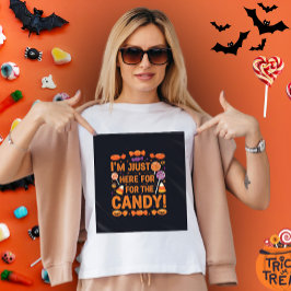 お菓子をもらいに来ただけだ！ハロウィーン女子 Tシャツ