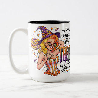 お菓子をもらいに来た魔女 ツートーンマグカップ