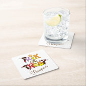 お菓子をトリックまたは扱う スクエアペーパーコースター (インサイチュ)