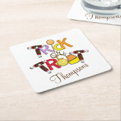 お菓子をトリックまたは扱う スクエアペーパーコースター (アングル)