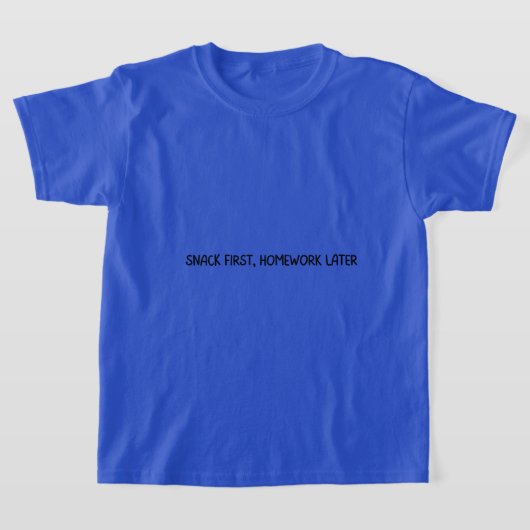 お菓子を先に！宿題はその後！子供服 Tシャツ (レイダウン)
