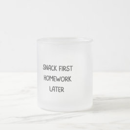 お菓子を先に・宿題は後で Funny Kids Mug フロストグラスマグカップ