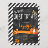 お菓子を扱うトリックはないハロウィーン誕生日 招待状 (正面/裏面)