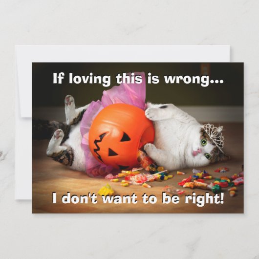 お菓子を抱えた猫のプリンセス 招待状 (正面)