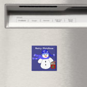 お菓子を持った雪だるま マグネット (インサイチュ (食洗機))