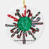 お菓子を水に流す自閉症の芸術家 セラミックオーナメント (裏面)