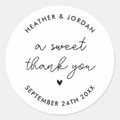 お菓子を結婚ありがとう ラウンドシール (正面)