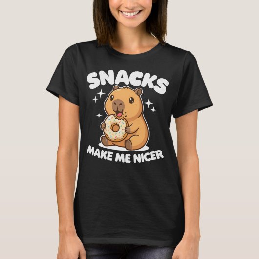 お菓子を食べると優しくなる Tシャツ (正面)