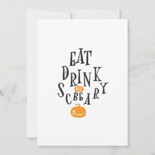 お菓子を食べ お酒を飲んで 怖がって ハロウィン Vintage かわいい シーズンカード