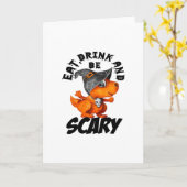 お菓子を食べ お酒を飲んで 怖がろう 面白い名言 カード (黄色い花)