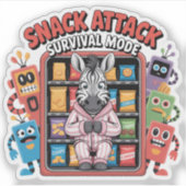 お菓子アタックサバイバルモードの面白いシマウマ シール (正面)