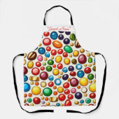 お菓子カラフル：丸キャンディーズのアートワーク エプロン (正面)
