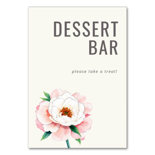 お菓子コーナー サイン(クリーム色の水彩) テーブルナンバー (正面)