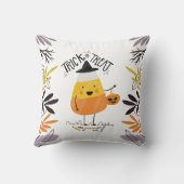 お菓子コーンハロウィーンのトリックまたは治療 | クッション (裏面)