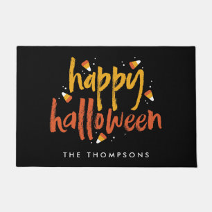 お菓子コーンハロウィーンのトリックまたは治療 ドアマット