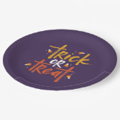 お菓子コーンハロウィーンのトリックまたは治療 ペーパープレート (アングル)