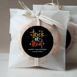 お菓子コーンハロウィーンのトリックまたは治療 ラウンドシール