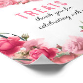 お菓子サイン赤ちゃんシャワーシルバーフラミンゴバレリーナ ポスター (角)