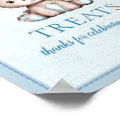 お菓子テーブルかわいいブラウンベア赤ちゃんシャワー ポスター (角)