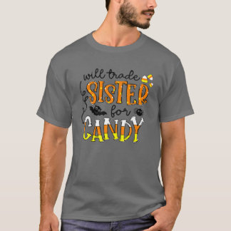 お菓子ハロウィンのために妹を交換する Tシャツ