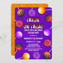 お菓子ハロウィーンのコスチューム誕生日 招待状